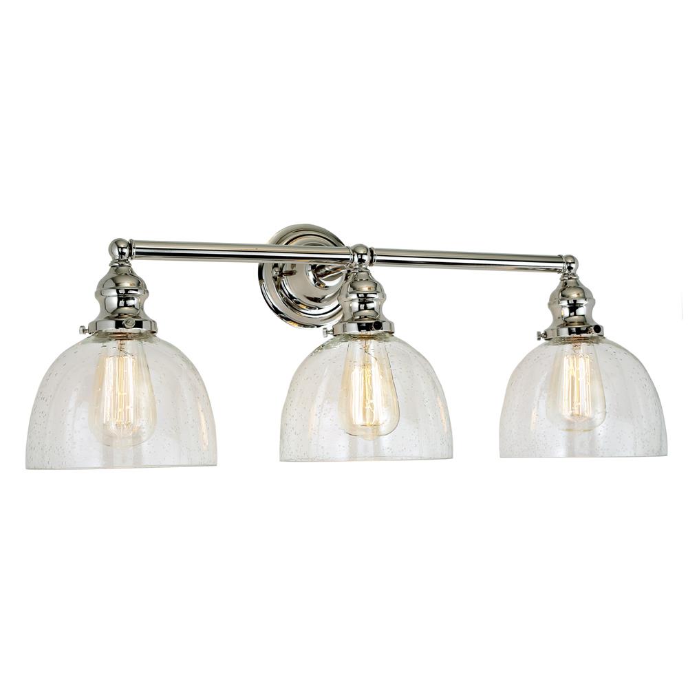 JVI Designs 1212-15 S5-CB Union Square Three Light Clear Bubble Madison Bathroom Wall Sconce  in Polished Nickel